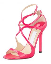 Jimmy Choo Lang Patent Strappy Sandal at Neiman Marcus